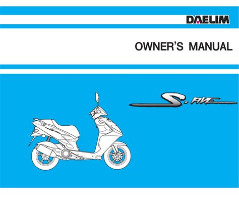 Daelim S Five Scooter Service Repair Pdf Manual 2001 2009